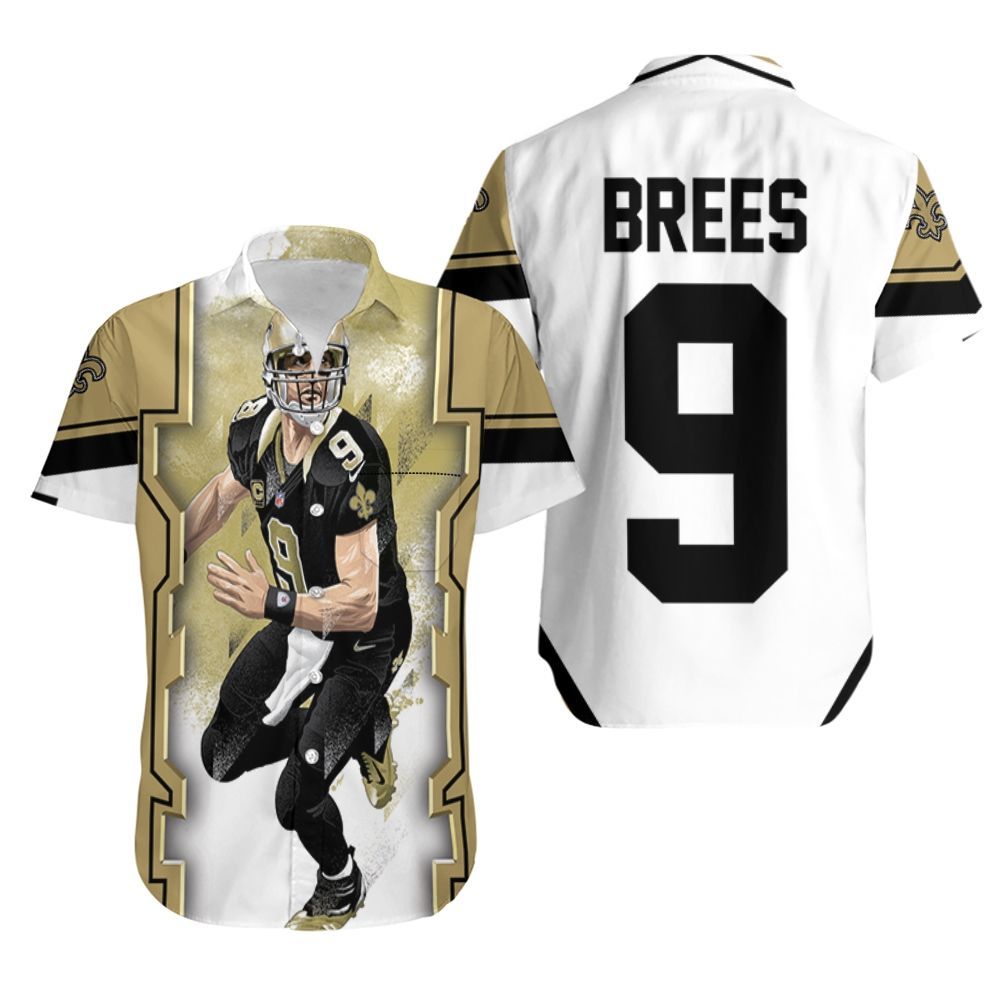 Drew Brees New Orleans Saints Oil Painting Hawaiian Shirt Aloha Shirt for Men Women