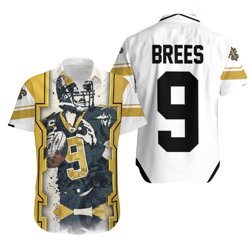 Drew Brees New Orleans Saints Paint Style Hawaiian Shirt Aloha Shirt for Men Women