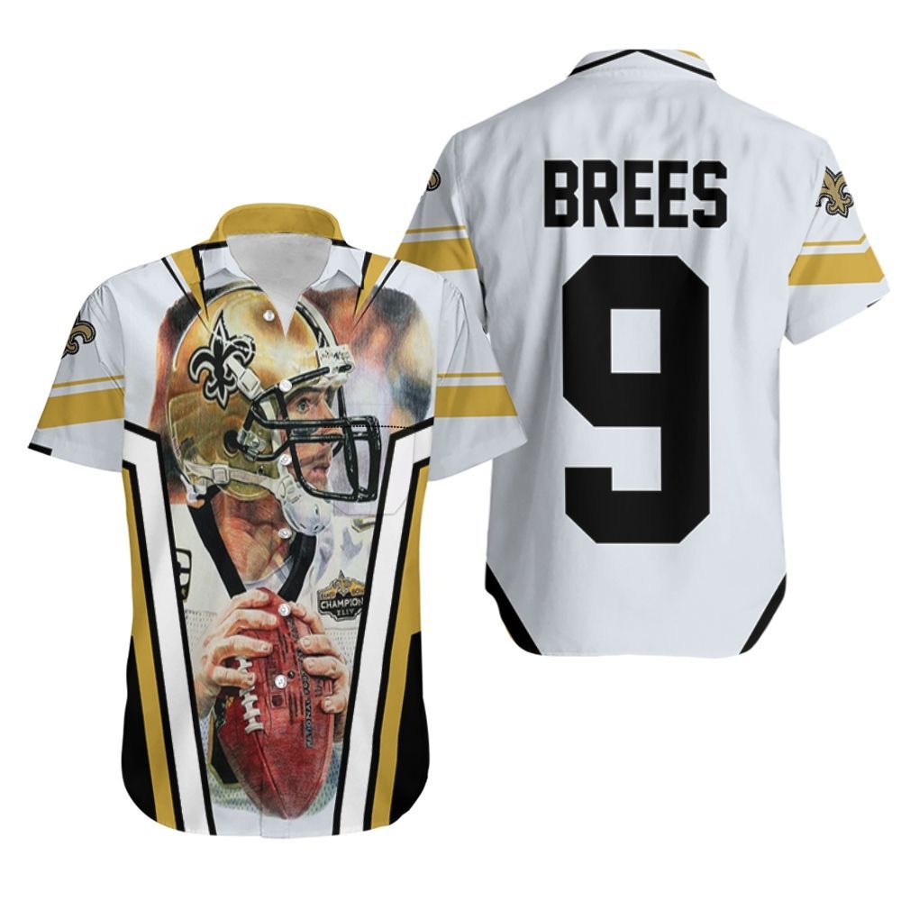 Drew Brees New Orleans Saints Picture Super Bowl Champion Hawaiian Shirt Aloha Shirt for Men Women