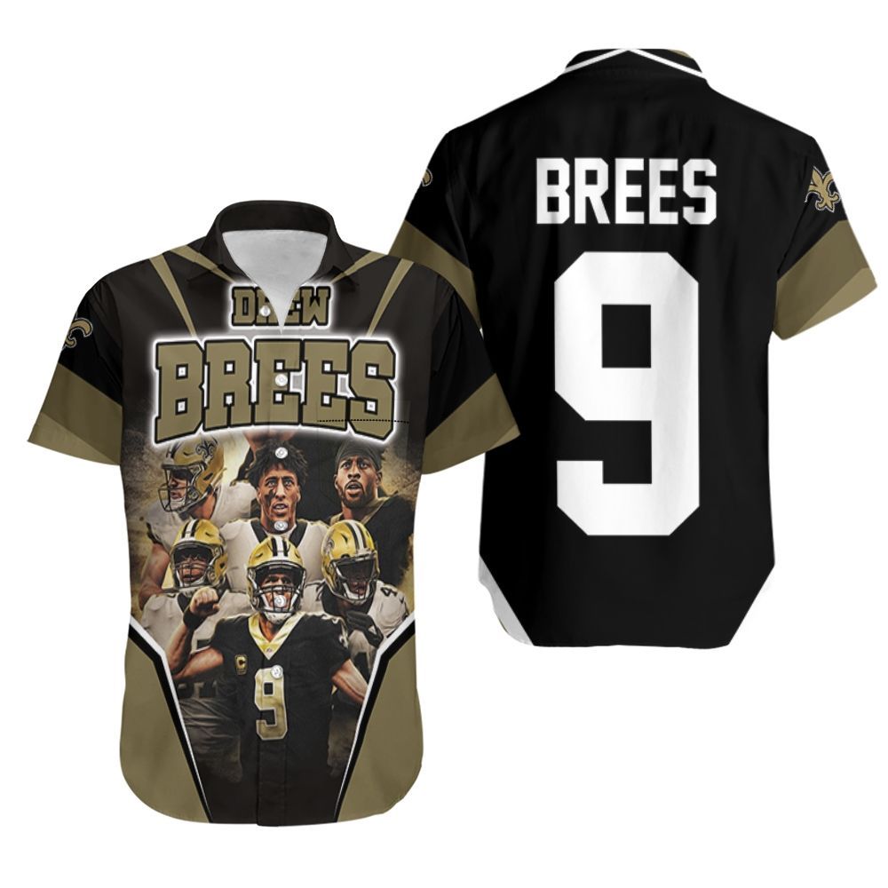 Drew Brees New Orleans Saints Team Hawaiian Shirt Aloha Shirt for Men Women