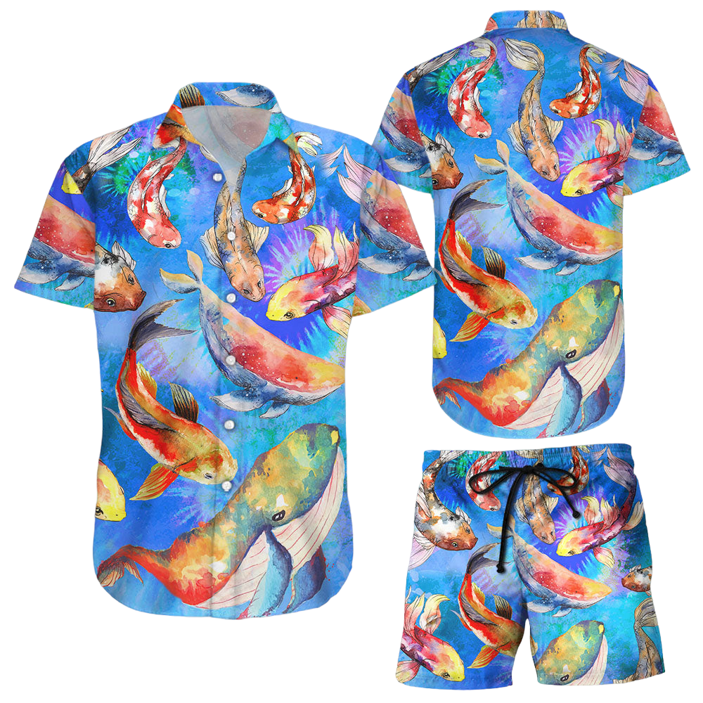 Fish Hawaiian Shirt Painting Of Colorful Fish With Watercolors Shirts Great Gift For Summer