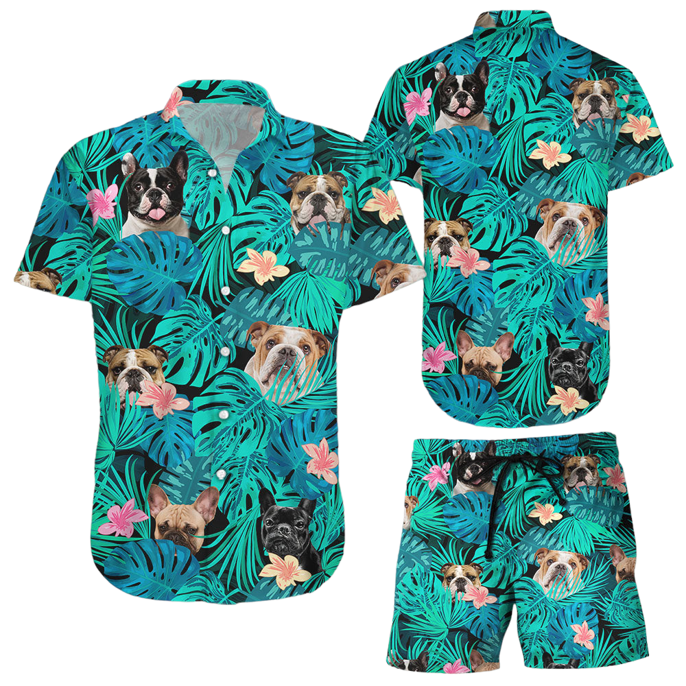 Funny French Bulldogs Cute Pattern Beach Tropical Gift Hawaiian Hawaii Shirt