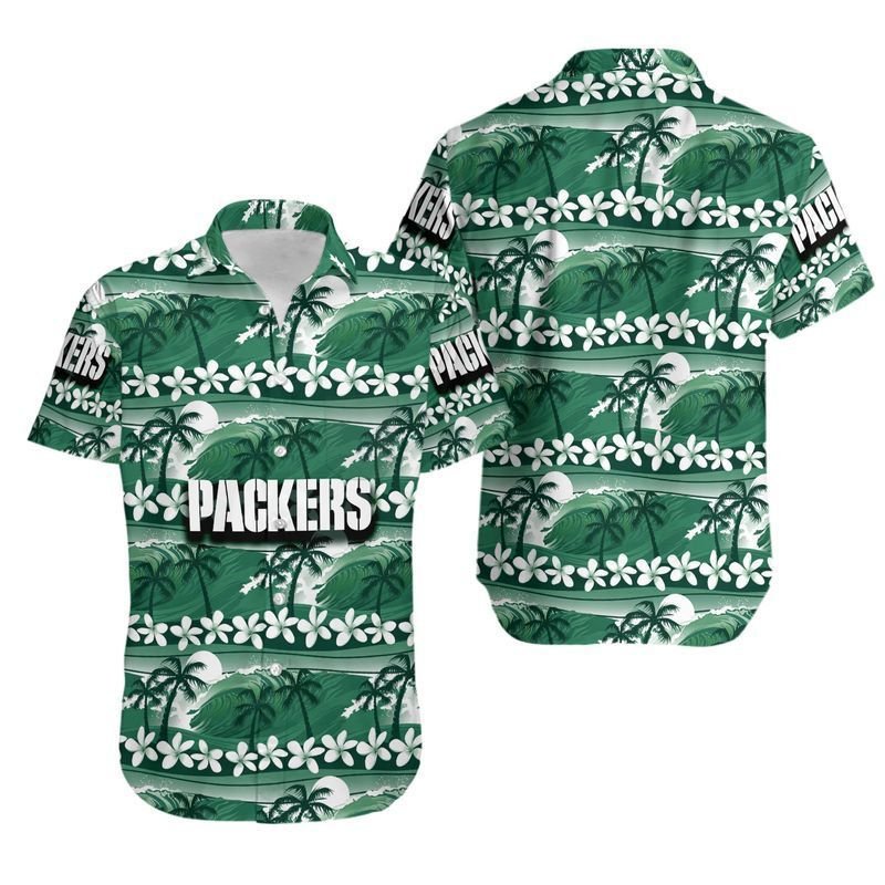 Green Bay Packers Coconut Trees NFL Gift For Fan Hawaiian Shirt Aloha Shirt for Men Women