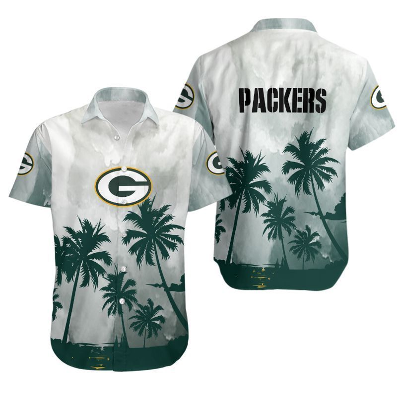 Green Bay Packers Coconut Trees NFL Gift For Fan Hawaiian Shirt Aloha Shirt for Men Women