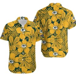 Green Bay Packers Flower Hawaiian Shirt Aloha Shirt for Men Women