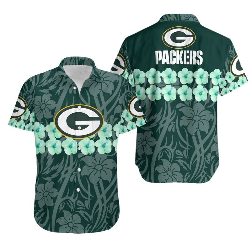 Green Bay Packers Flower and Logo Hawaii Shirt for Men Women