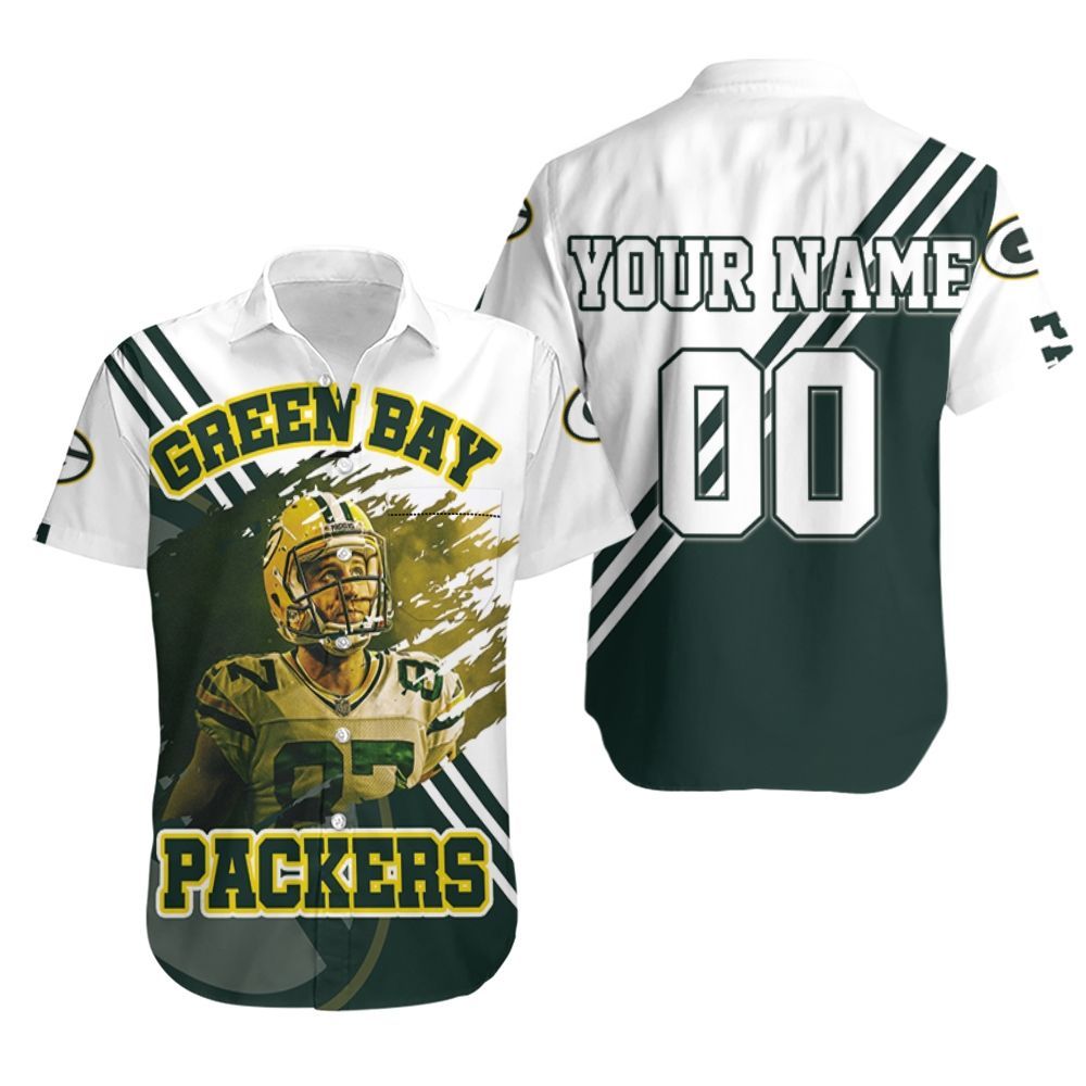 Green Bay Packers Jordy Nelson 87 For Fans Personalized Hawaiian Shirt Aloha Shirt for Men Women