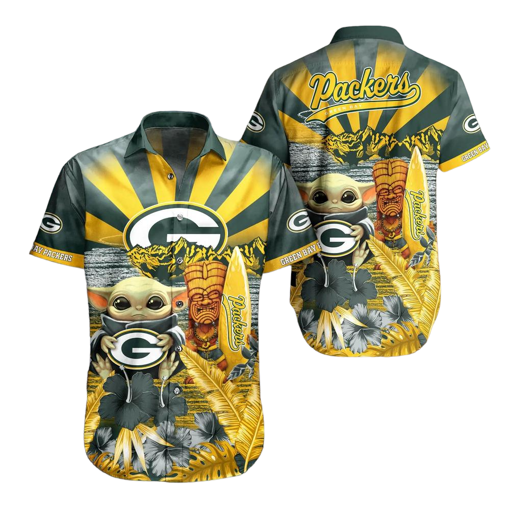 Green Bay Packers Nfl Baby Yoda Hawaiian Shirt Style Summer Trending For Men Women