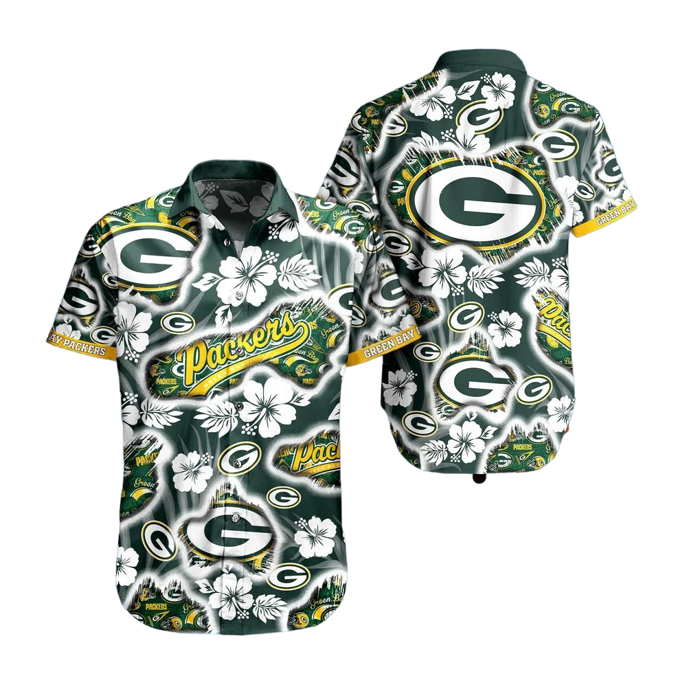 Green Bay Packers Nfl Hawaii Shirt Graphic Floral Printed This Summer Beach Shirt For Fans