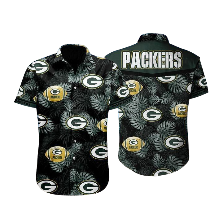 Green bay packers floral Hawaiian Shirt Aloha Shirt for Men Women