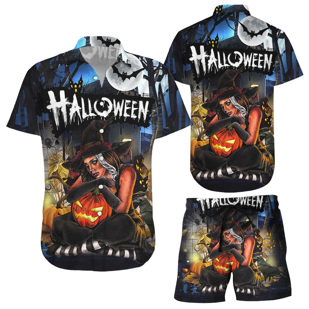 Halloween Hawaiian Shirt Happy Halloween Witch Pumpkin Scary Hawaii Shirt Gift Ideas For Witches