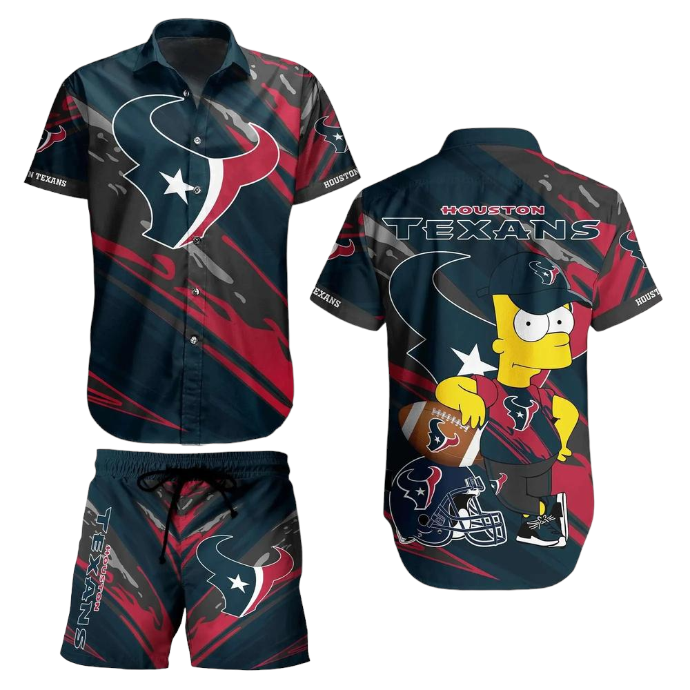 Houston Texans Football NFL Hawaiian Shirt Bart Simpson Summer Gift For Men Women Fans