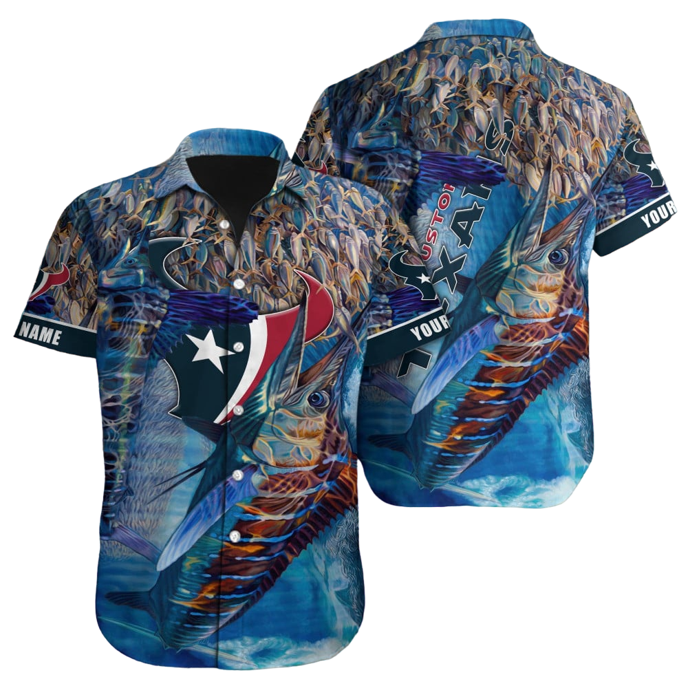 Houston Texans Hawaiian Shirt NFL Football Custom Hawaiian Shirt for Men Women Gift For Fans