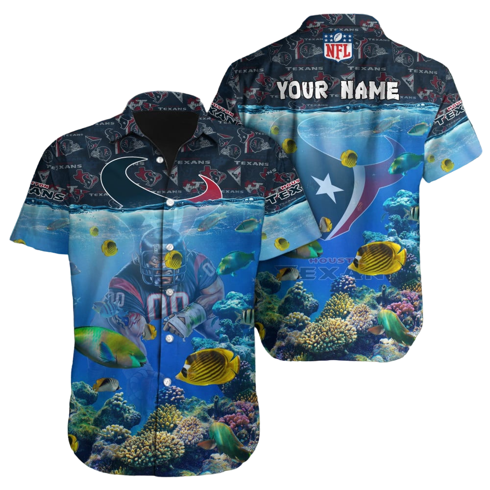 Houston Texans Hawaiian Shirt NFL Football Custom Hawaiian Shirt for Men Women Gift For Fans