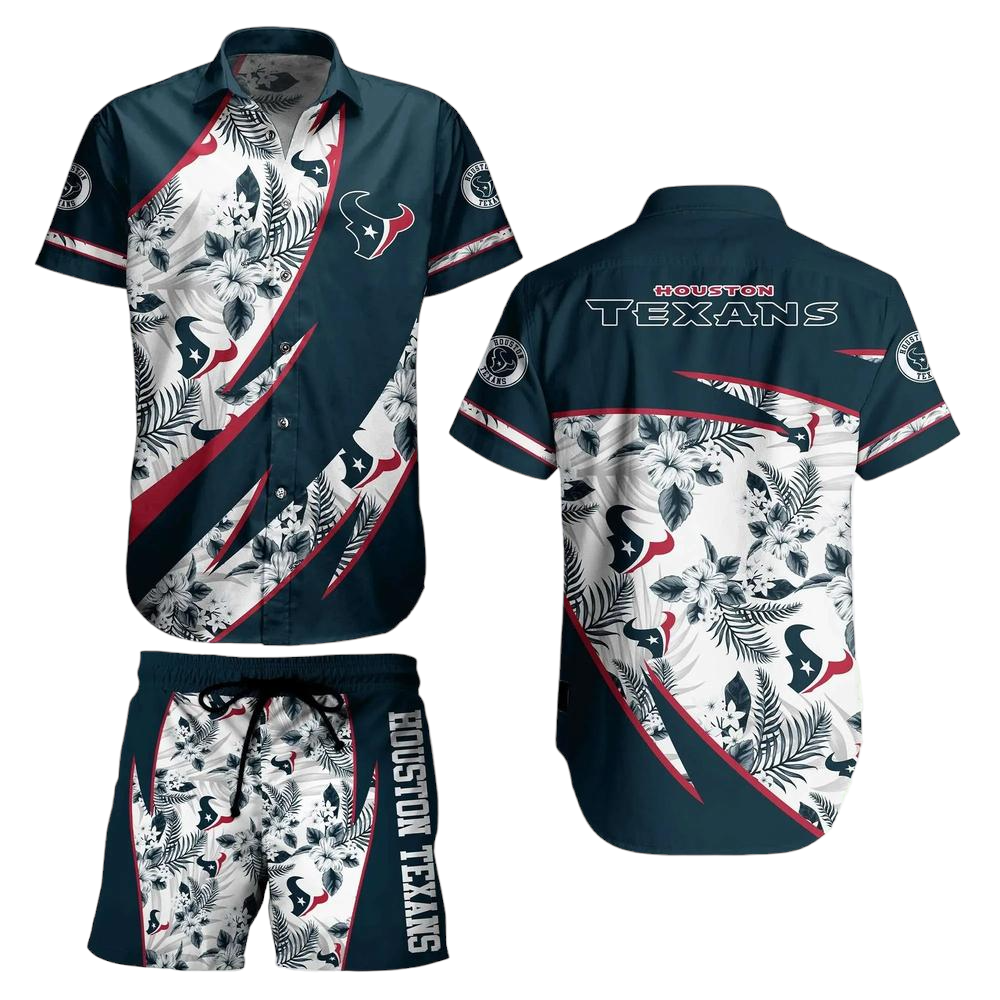 Houston Texans NFL Hawaiian Shirt And Short Style Tropical Graphic Summer For Awesome Fans