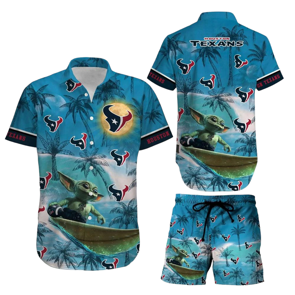 Houston Texans NFL Hawaiian Shirt And Short Tropical Pattern Beach Shirt New Gift For Sports Fans