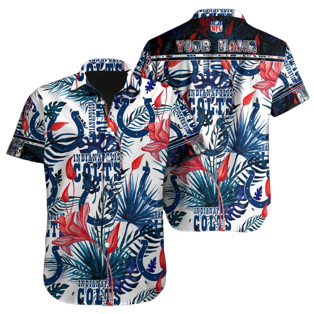 Indianapolis Colts Hawaiian Shirt NFL Football Custom Hawaiian Shirt for Men Women Gift For Fans