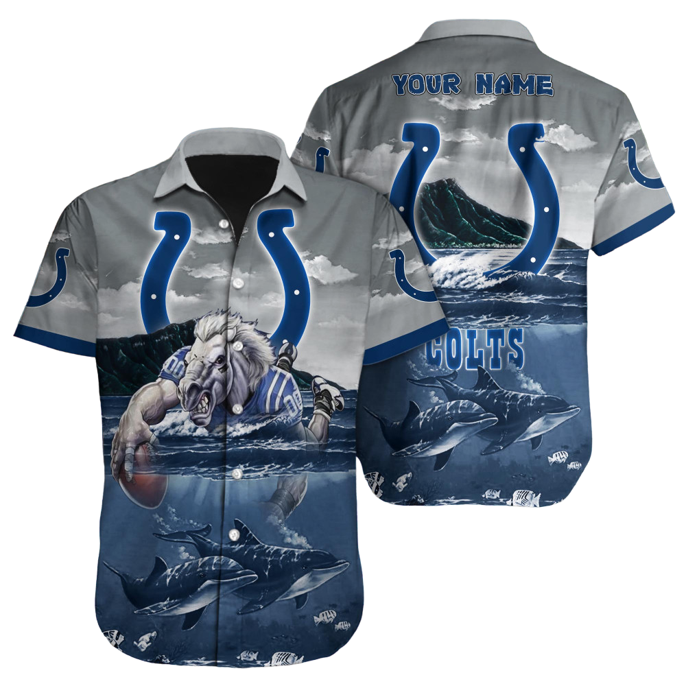 Indianapolis Colts Hawaiian Shirt NFL Football Custom Hawaiian Shirt for Men Women Gift For Fans