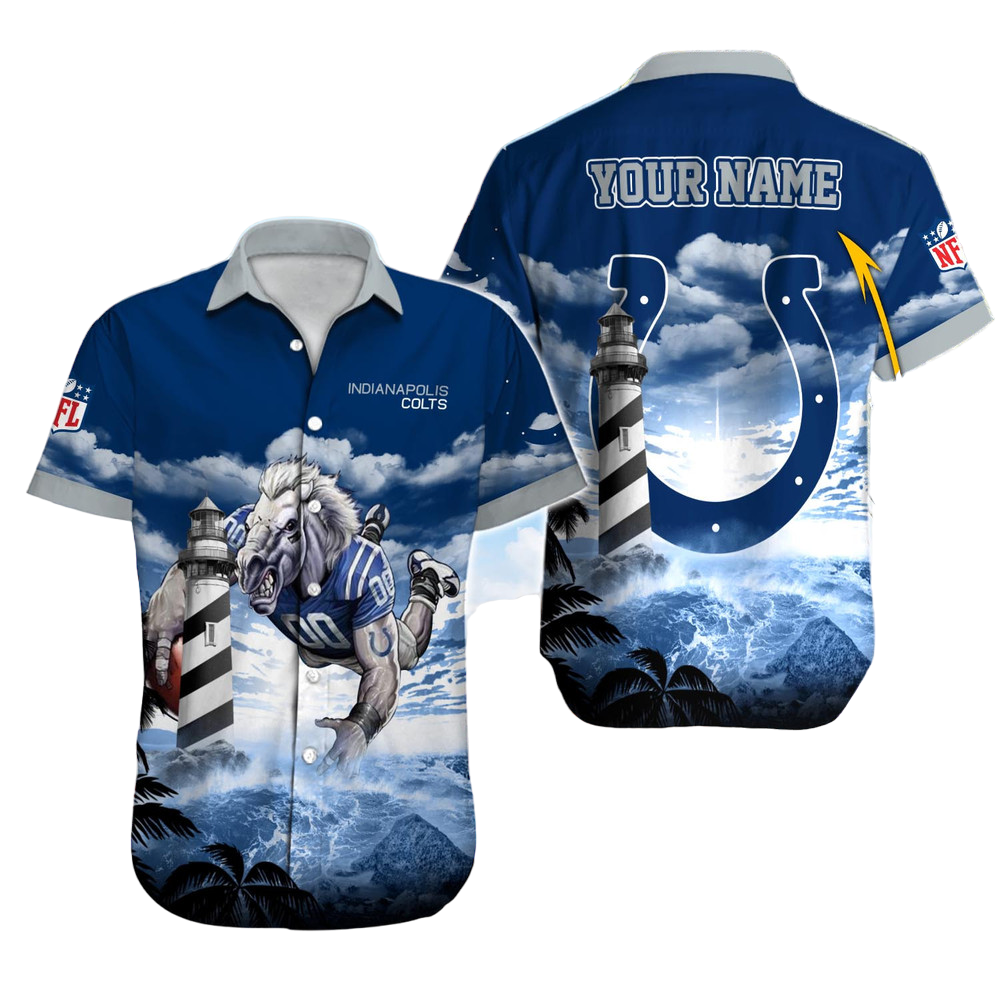 Indianapolis Colts Hawaiian Shirt NFL Football Custom Hawaiian Shirt for Men Women Gift For Fans