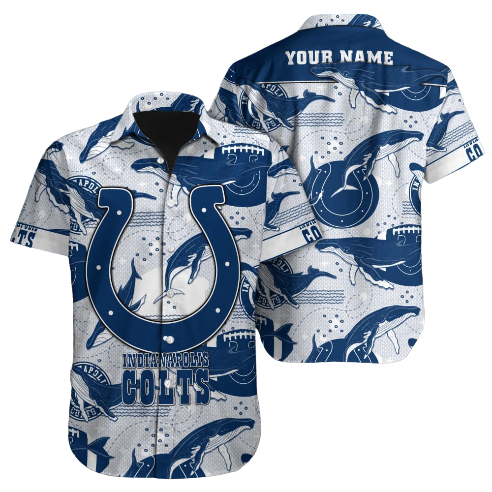 Indianapolis Colts Hawaiian Shirt NFL Football Custom Hawaiian Shirt for Men Women Gift For Fans