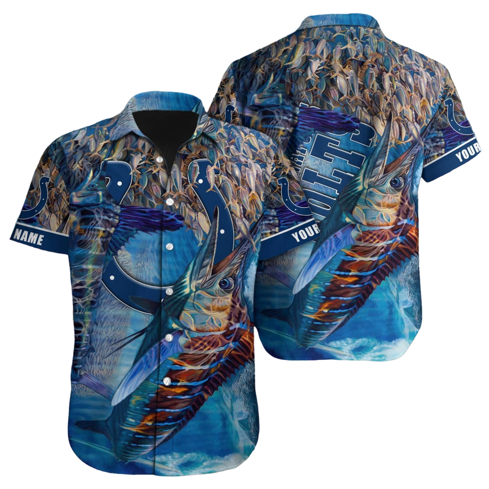 Indianapolis Colts Hawaiian Shirt NFL Football Custom Hawaiian Shirt for Men Women Gift For Fans