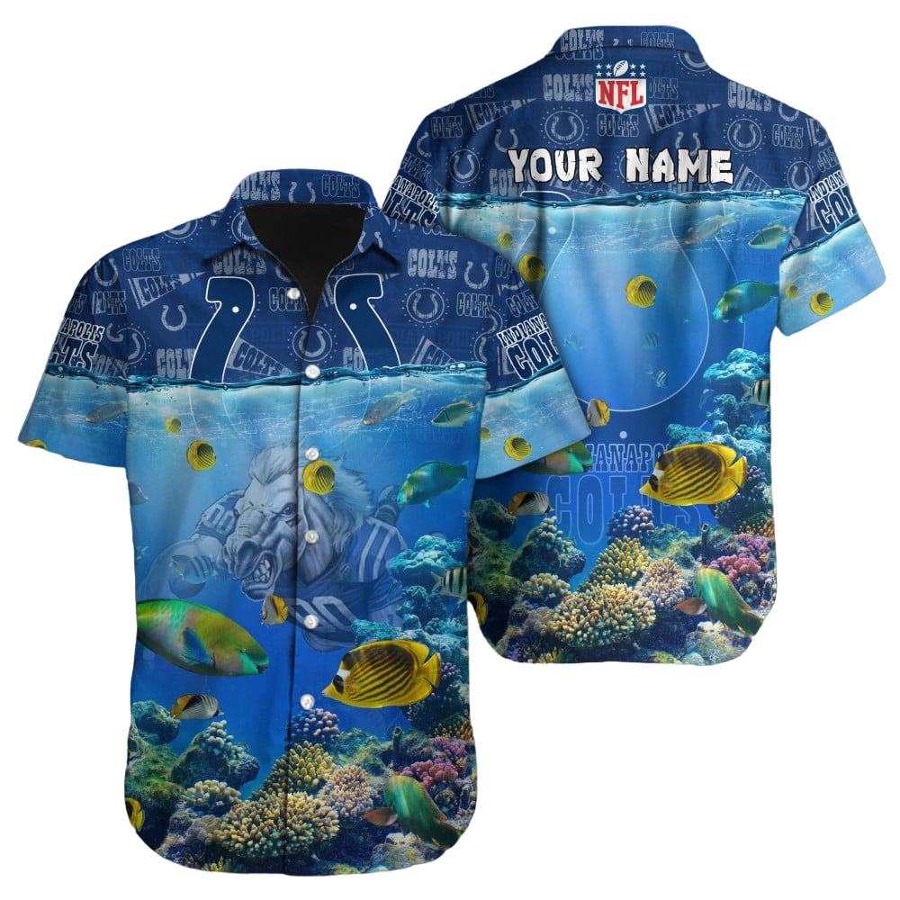 Indianapolis Colts Hawaiian Shirt NFL Football Custom Hawaiian Shirt for Men Women Gift For Fans