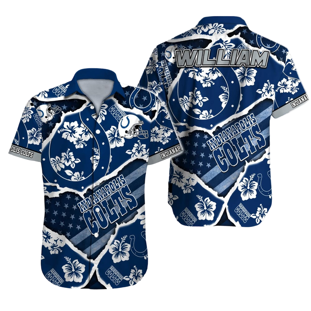 Indianapolis Colts Hawaiian Shirt NFL Football Custom Hawaiian Shirt for Men Women Gift For Fans