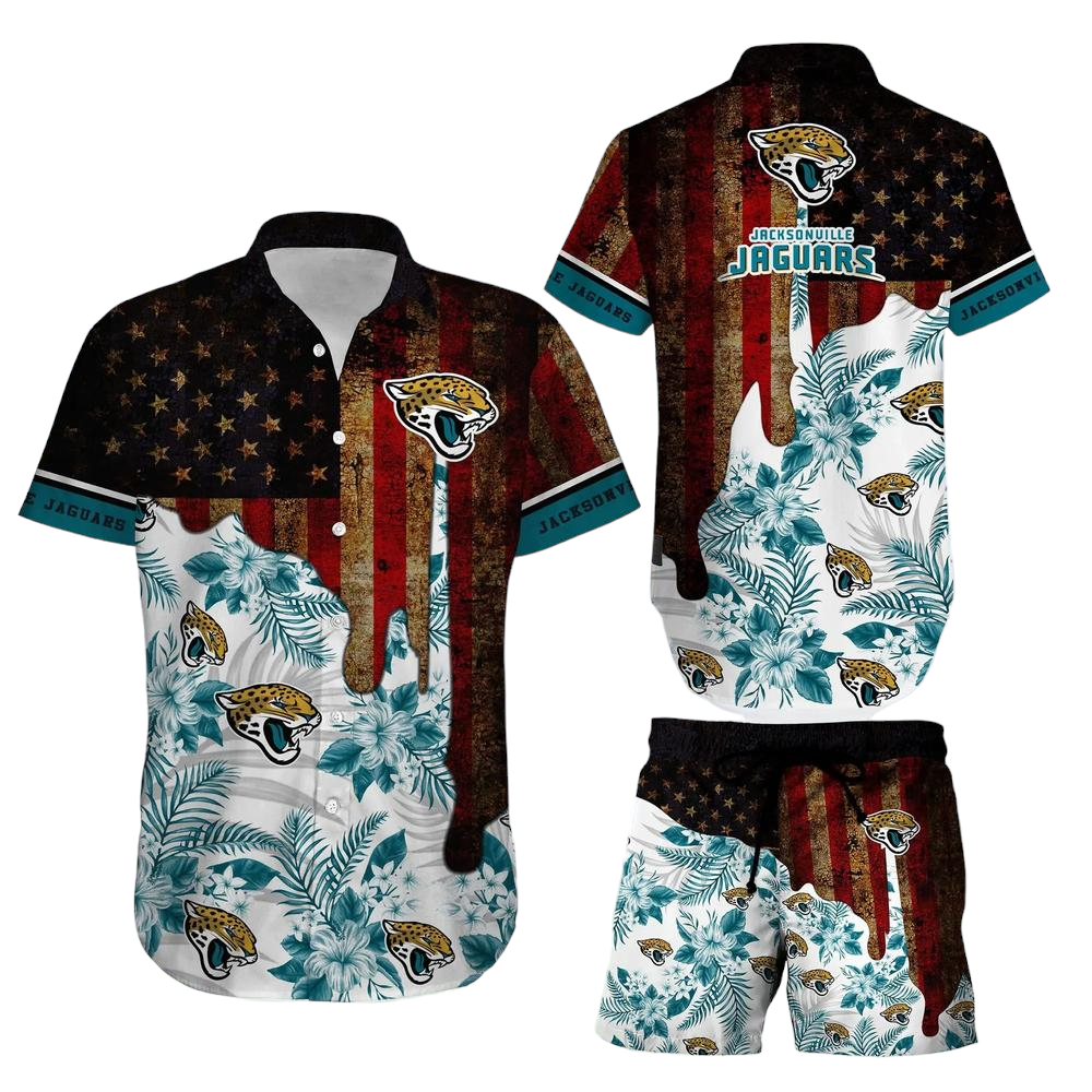 Jacksonville Jaguars Nfl Hawaiian Shirt And Short Summer Vintage Us Flag Best Gift For Men Women