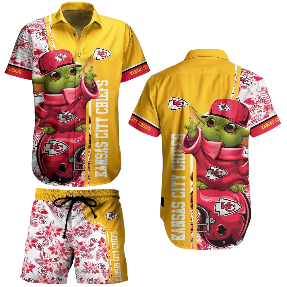 Kansas City Chiefs Football Nfl Baby Yoda Hawaiian Shirt And Short New Collection Summer Perfect Gift For Fan
