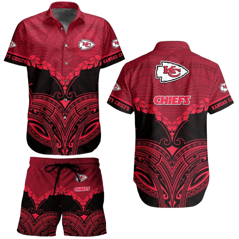 Kansas City Chiefs Football Nfl Hawaiian Shirt Polynesian Pattern New Summer Gift For Men Women Fans