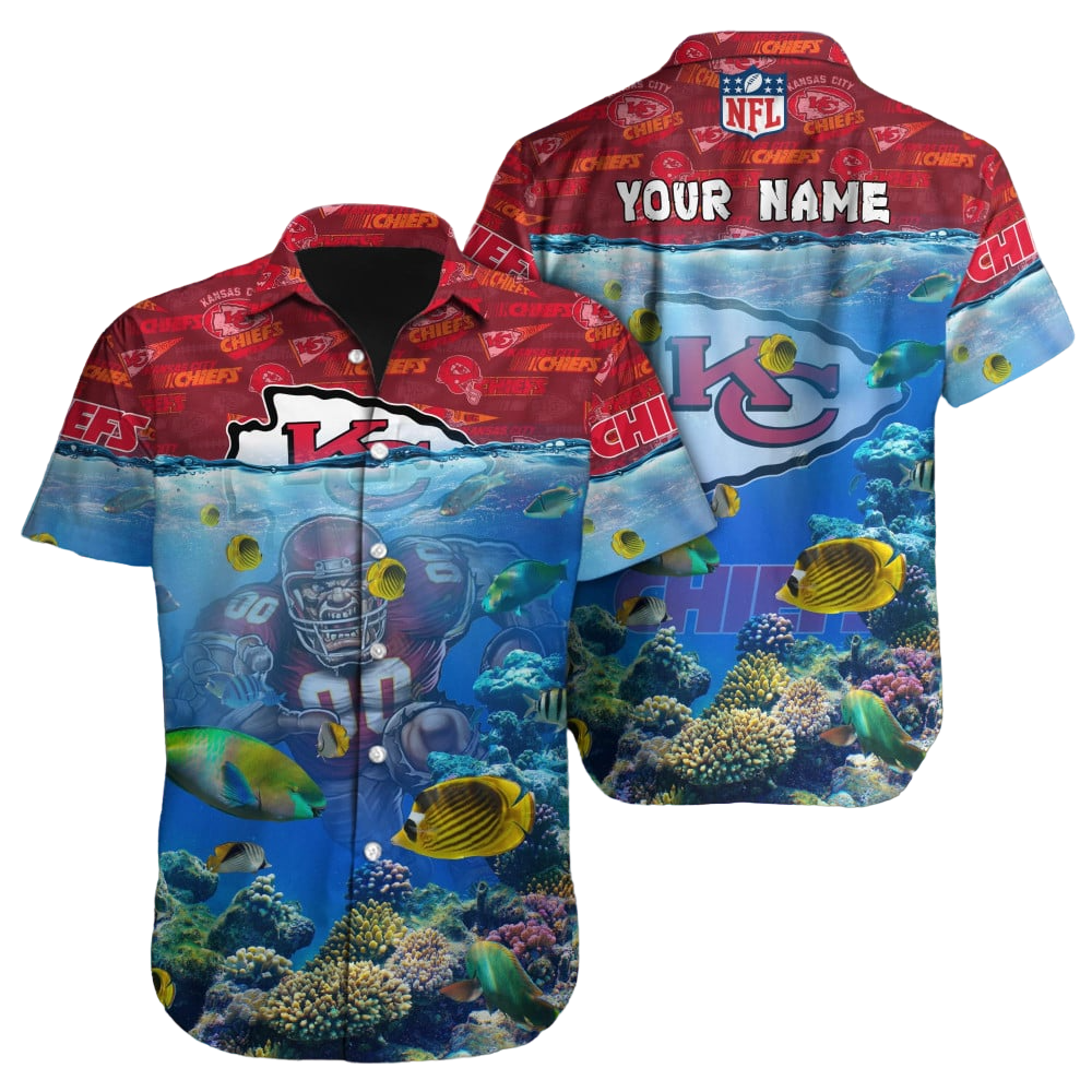 Kansas City Chiefs Hawaiian Shirt NFL Football Custom Hawaiian Shirt for Men Women Gift For Fans