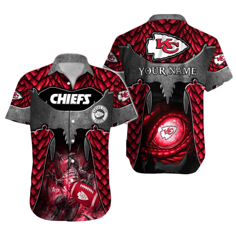 Kansas City Chiefs Hawaiian Shirt NFL Football Custom Hawaiian Shirt for Men Women Gift For Fans