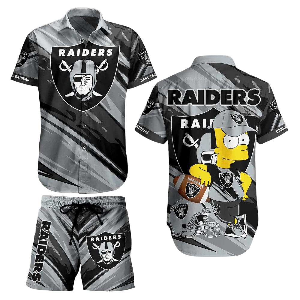 Las Vegas Raiders Football NFL Hawaiian Shirt Bart Simpson Summer Gift For Men Women Fans