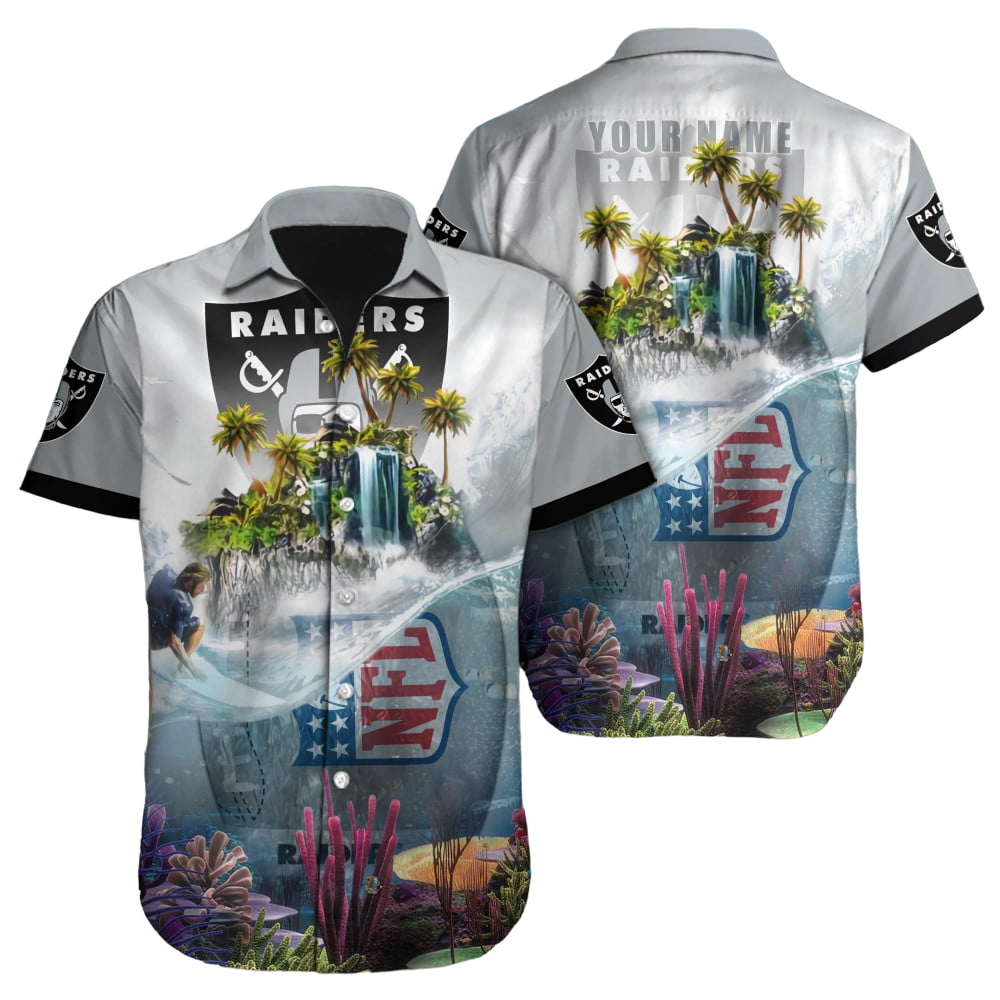 Las Vegas Raiders Hawaiian Shirt NFL Football Custom Hawaiian Shirt for Men Women Gift For Fans