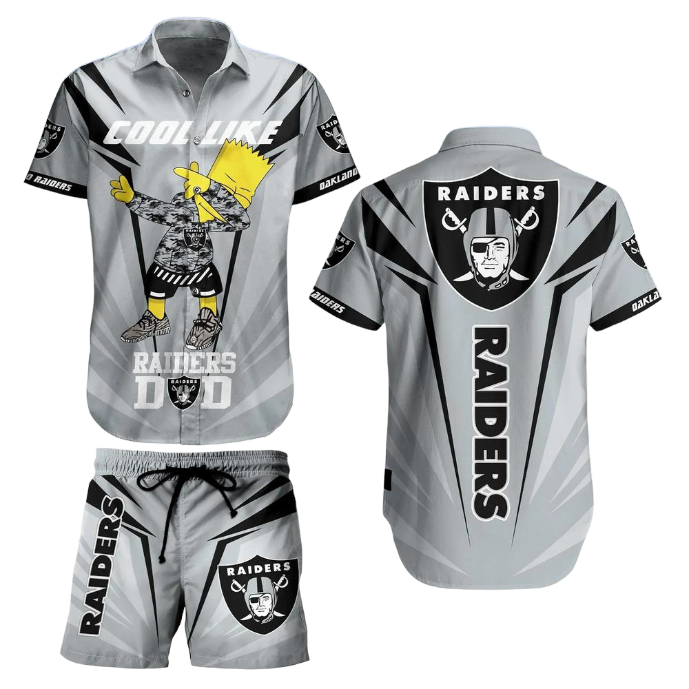 Las Vegas Raiders NFL Hawaiian Shirt And Short Bart Simpson Summer Perfect Gift For Fans NFL