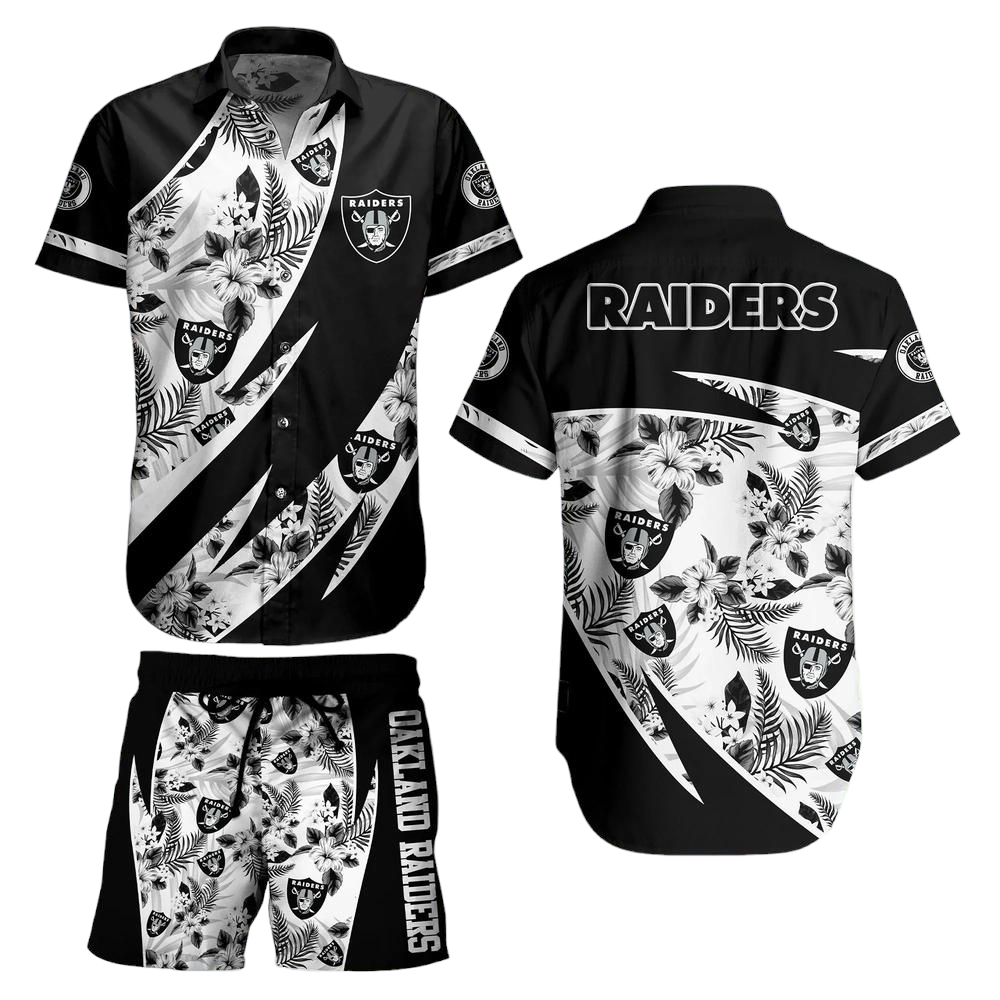 Las Vegas Raiders NFL Hawaiian Shirt And Short Style Tropical Graphic Summer For Awesome Fans