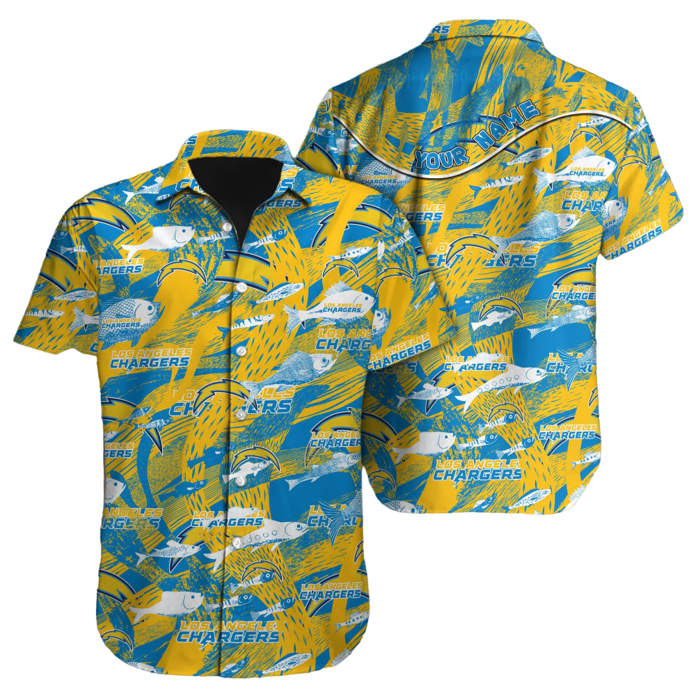 Los Angeles Chargers Hawaiian Shirt NFL Football Custom Hawaiian Shirt for Men Women Gift For Fans