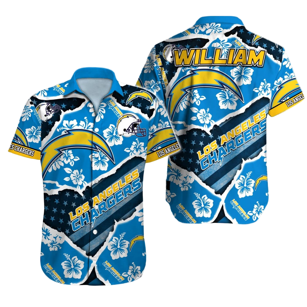 Los Angeles Chargers Hawaiian Shirt NFL Football Custom Hawaiian Shirt for Men Women Gift For Fans