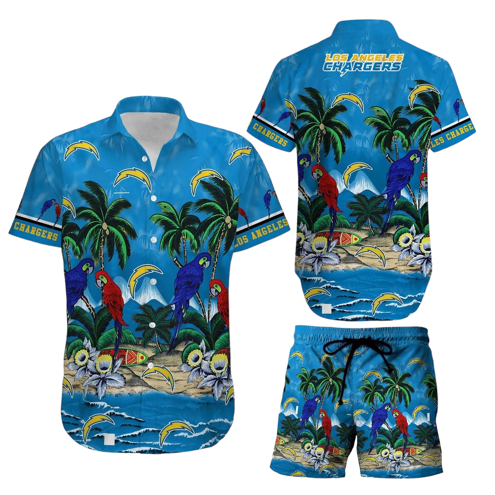 Los Angeles Chargers NFL Football Hawaiian Shirt And Short Graphic Summer Tropical Pattern New Gift For Men Women