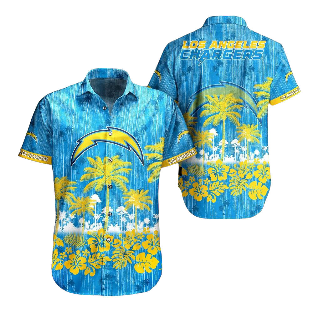 Los Angeles Chargers NFL Hawaii Graphic Tropical Pattern Style Summer Hawaiian Shirt