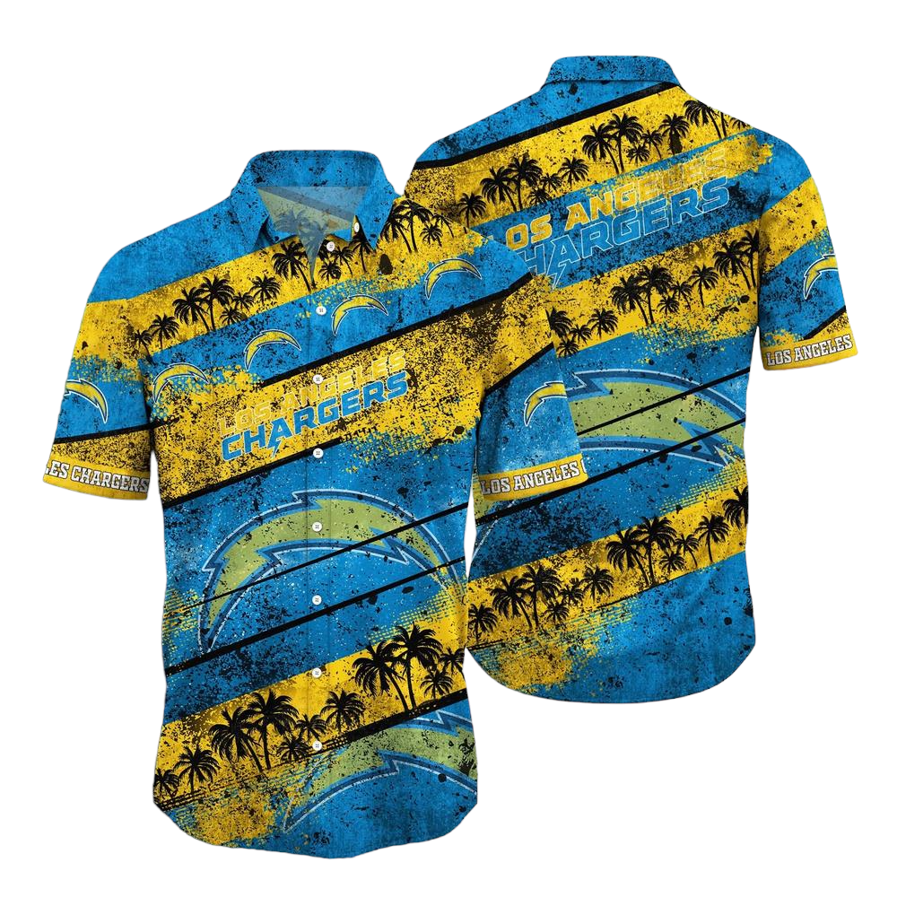 Los Angeles Chargers NFL Hawaiian Shirt Graphic Tropical Pattern Short Sleeve Summer For Fans