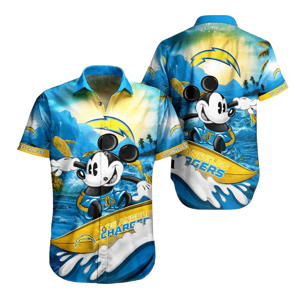 Los Angeles Chargers NFL Hawaiian Shirt Mickey Graphic 3D Printed Gift For Fans