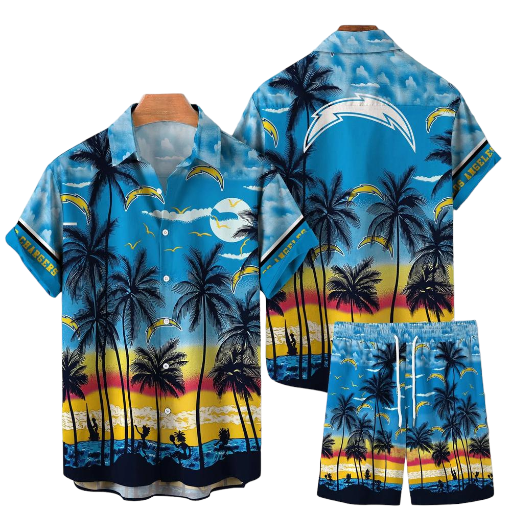Los Angeles Chargers NFL Hawaiian Shirt And Short Tropical Pattern This Summer Shirt New Gift For Best Fan
