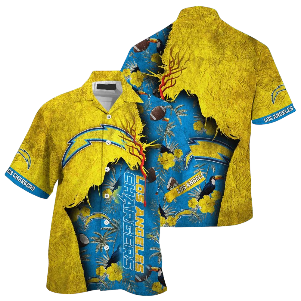 Los Angeles Chargers NFL Hawaiian Shirt Tropical Print Sumer Gift For Fans