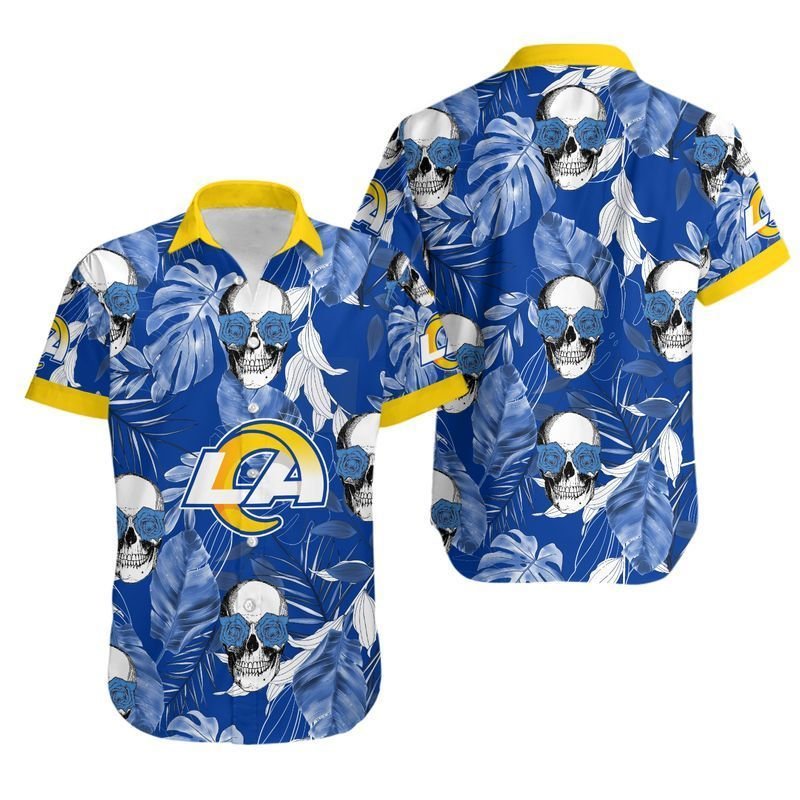 Los Angeles Rams Coconut Leaves And Skulls Hawaii Shirt for Men Women