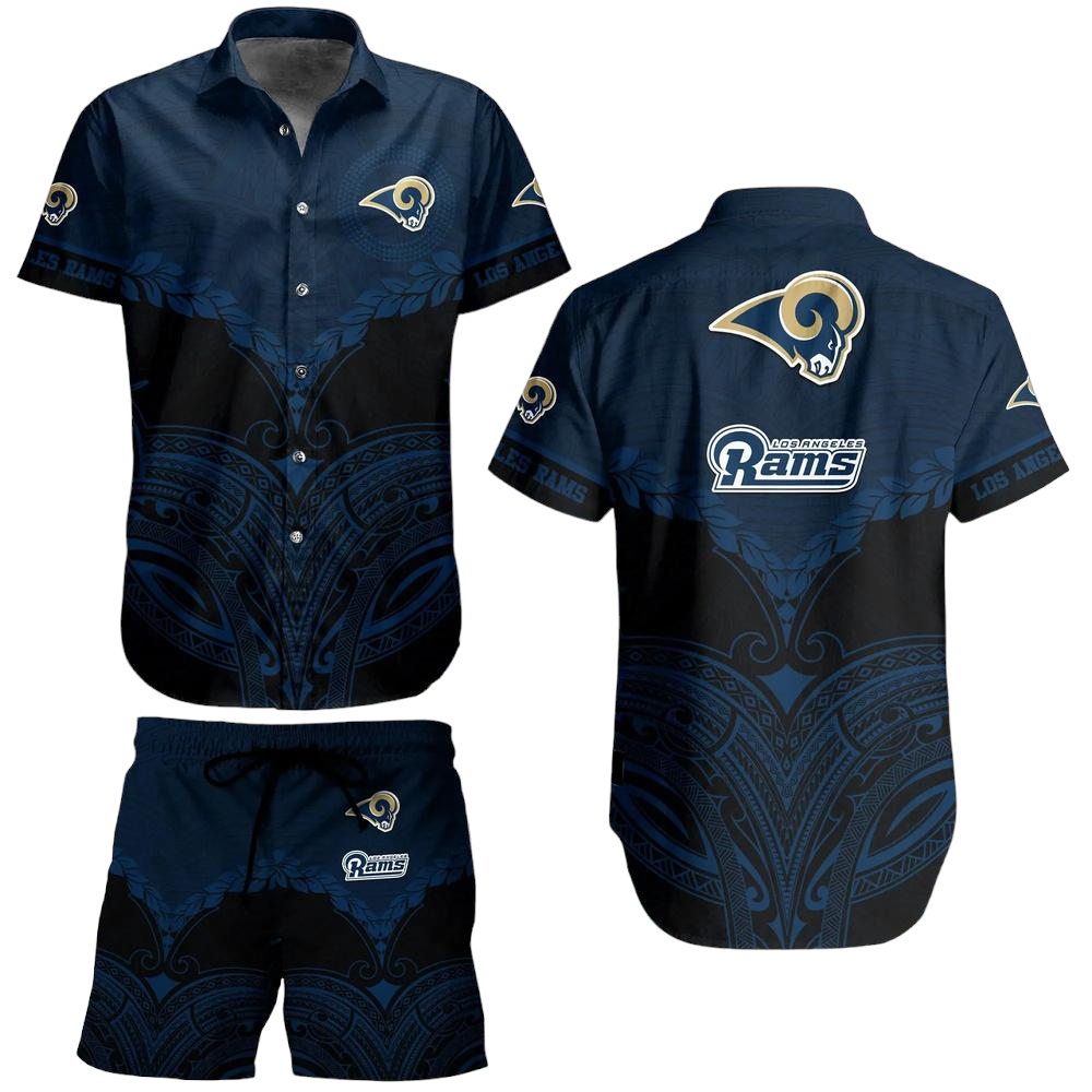 Los Angeles Rams Football NFL Hawaiian Shirt Polynesian Pattern New Summer Gift For Men Women Fans