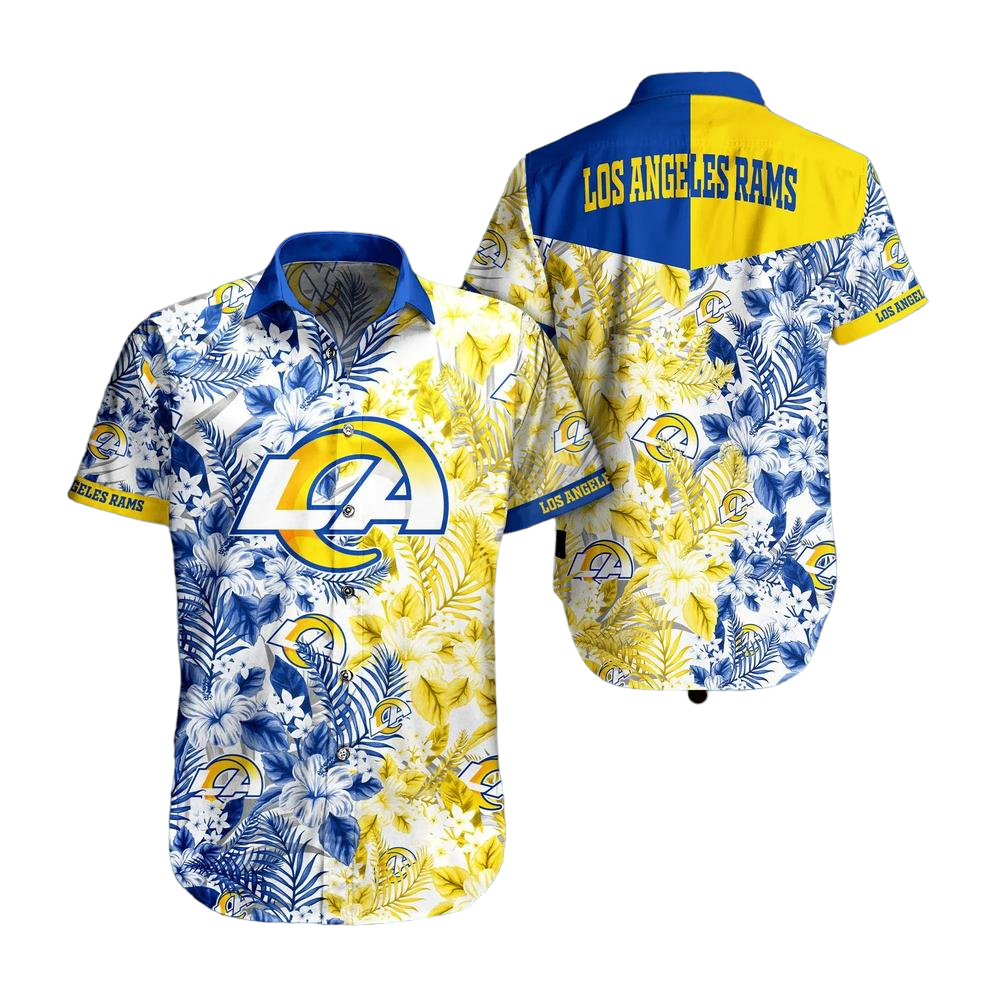 Los Angeles Rams NFL Beach Shirt Graphic Floral Pattern Print This Summer Hawaiian Shirt