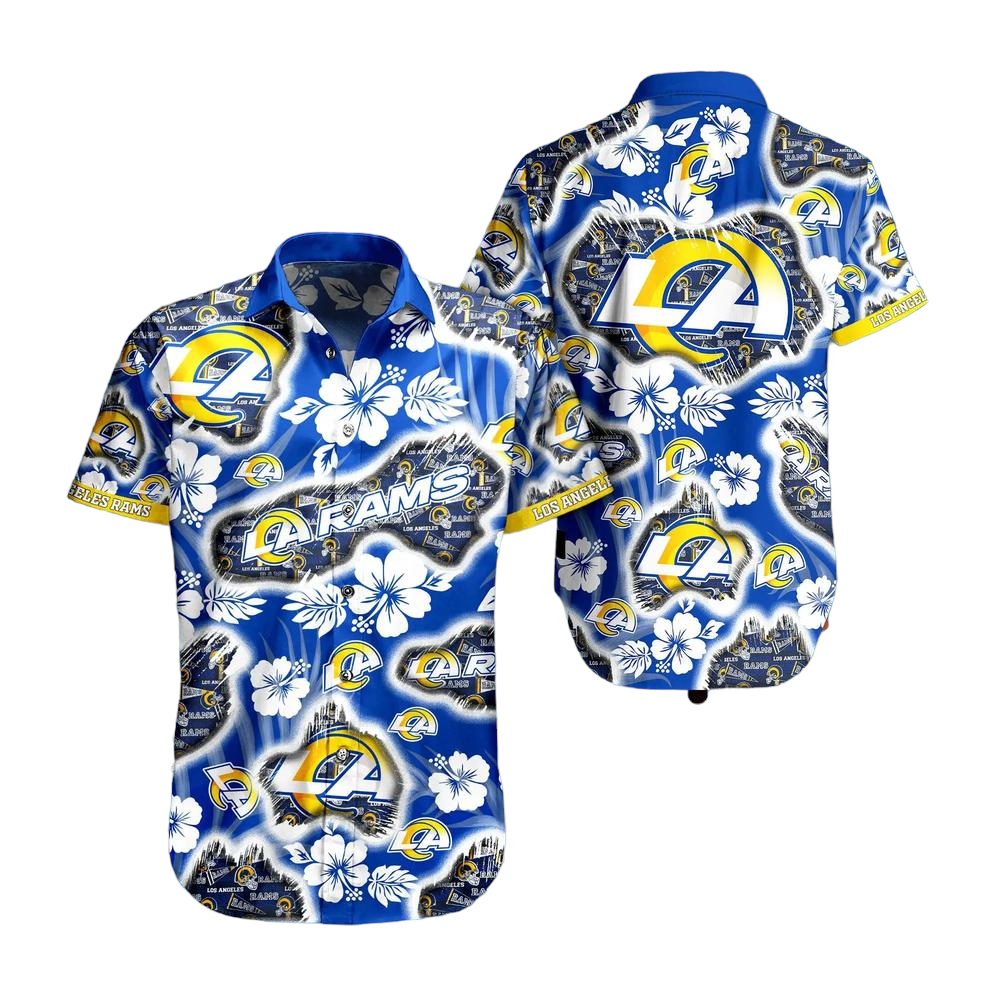 Los Angeles Rams NFL Hawaii Shirt Graphic Floral Printed This Summer Beach Shirt For Fans