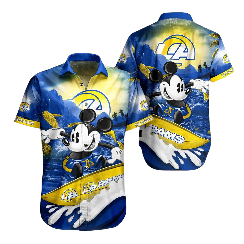 Los Angeles Rams NFL Hawaiian Shirt Mickey Graphic 3D Printed Gift For Fans