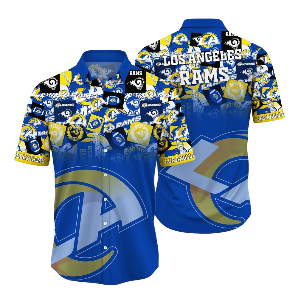 Los Angeles Rams NFL Hawaiian Shirt Trends Summer Short Sleeve Button Down Shirt For Sports Fans